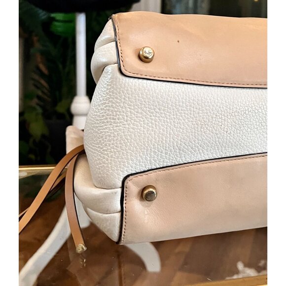 Coach Soft Pebbled White and Tan Harmony Hobo Handbag - Picture 8 of 15